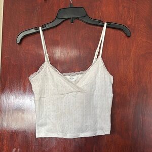 White Forever 21 Lace Crop Top